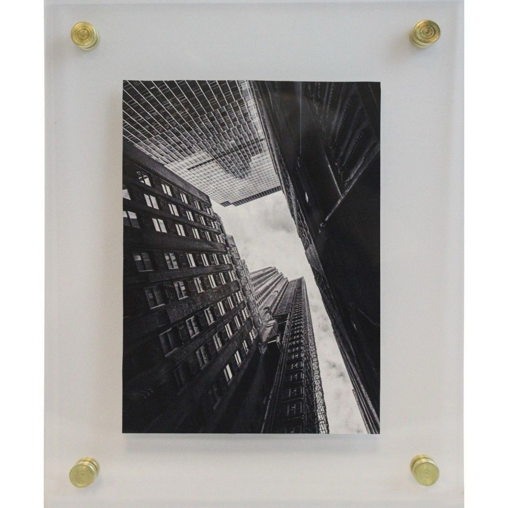 Threshold 11x14 Acrylic Frame Clear Wall Mount Brass Hardware Modern READ